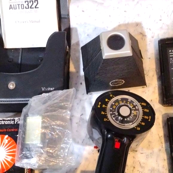 Vintage Canon Polaroid Sunpak Flash & Film Holder Bundle - Picture 6 of 8